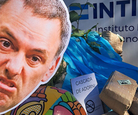 “Acá nadie está de Adorni”: la protesta del INTI en la General Paz con caretas del jefe de gabinete