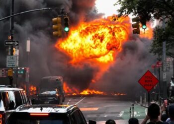 Alarma en Nueva York: un auto se incendió y explotó en Manhattan