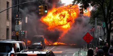 Alarma en Nueva York: un auto se incendió y explotó en Manhattan