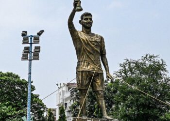 En India retiraron la estatua de Lionel Messi de 21 metros: los motivos