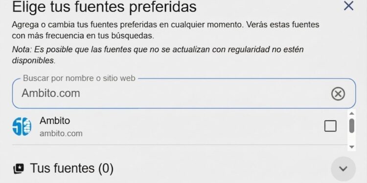 Google lanzó “Fuentes Preferidas” para la búsqueda de noticias: cómo hacer que Ámbito aparezca primero en tus búsquedas