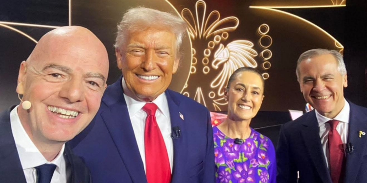 Donald Trump invitó a Claudia Sheinbaum y al primer ministro de Canadá a la final del Mundial 2026, en la previa del T-MEC